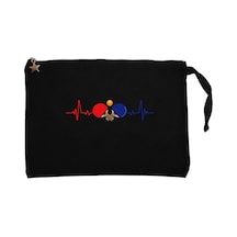 Ping Pong Heartbeat Siyah Clutch Astarlı Cüzdan / El Çantası Siyah