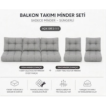 3-1-1 Fermuarlı Balkon Minderi-leke Tutmaz - İçidolu Minder Gri