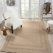 Bej Dikdörtgen Desenli Modern Halı - L668bjın Kahve