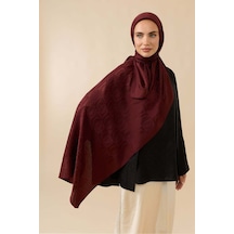 Imannoor Dama Desen Bordo Naia Pamuk Şal 70x200 Bordo-burdgundy
