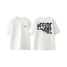 Thewert Nereye Gelelim Tasarım Sırt Baskılı Pamuk Beyaz Oversize T-shirt