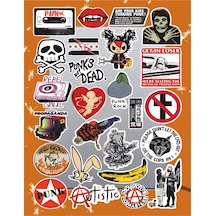 Punk Rock Metal Sticker Seti Laptop Ajanda Pc Tablet Telefon Defter Etiket Bullet Journal Diğer
