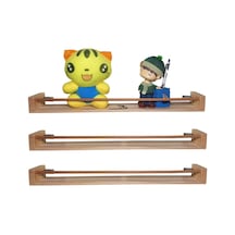 Baris-Dizayn Montessori 50Cm Dar Duvar Rafı Ahşap Kitaplık Bebek Odası Çocuk 3 Ahşap