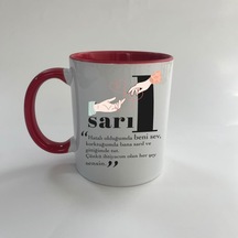 Sarıl Baskılı Kırmızı Mega Kupa