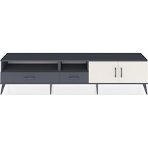 Arges Tv Ünitesi 3 Raflı 2 Çekmeceli 2 Kapaklı 220x30x51 Antrasit-aytaşı/antrasit Aytası/antrasıt - Antrasıt