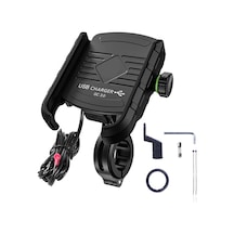Suporte M8 Usb 3.0 Gidon ve Ayna Bağlantılı 3.5 - 7.Ö İnç Motosiklet Telefon Tutucu