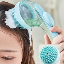 Silikon Hazneli Uzun Saplı Kafa Masajı Saç Yıkama Fırças
