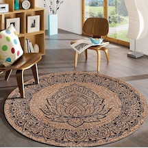 Jüt Yuvarlak Hasır Halı Yolluk Salon Oda Mutfak Halısı Ks-1059