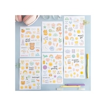 466 Adet Renkli Etiket Defteri, 18 Yaprak A5 Sticker Book Abanoz