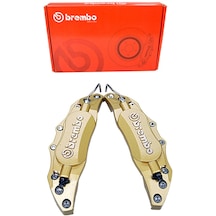 Brembo Metal Fren Kaliper Kapağı Kabartma Yazılı Jant Braketi 2li Set Sarı