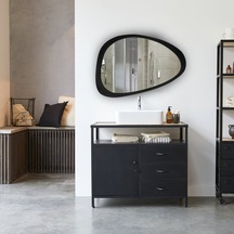 Dekoratif Ayna Siyah Çerçeve 70x50 Buzkan Siyah