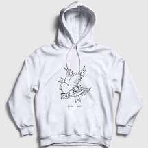Presmono Unisex Cry Baby Lil Peep Kapüşonlu Sweatshirt Beyaz