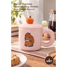 3 Adet 3d Kapibara Desenli Porselen Kupa Sevimli Kapibara Tasarımlı Mug, Bardak, Cup, İçecek Servisi