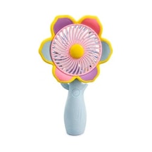 Mini El Fanı Usb Şarjlı Type-c Bağlantılı 3 Kademeli Taşınabilir Elektrikli Fan Masaüstü Ve El Tipi Kullanım Renk Serinletici Fan Mavi Pembe Sarı Çiçek .
