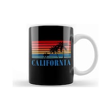 California Blue Surfers Sunset Stripes Kupa Bardak Porselen Karışık