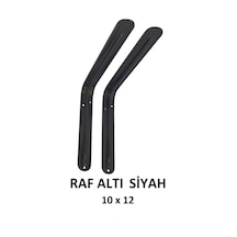 Metal Boyalı Lüx Siyah Raf Altı 10x12 - (2 Adet)