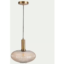 Mylights Rustik Füme Sarkıt Avize 25cm Bronz Askılı Spor Tekli Avize Opal
