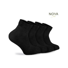 Nova Socks Kadın 4'Lü Bambu Lastiksiz Sıkmayan Bilek Çorap Siyah