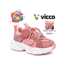 Vicco Ceni Süs Bağcıklı Cırt Cırtlı Ortopedik Çocuk Spor Ayakkabı Pudra