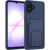 Samsung Uyumlu Galaxy A07 Kılıf Kartlıklı Ve Deri Dokulu Şık Apexwallet Premium Kapak Ryc/bikart Lacivert