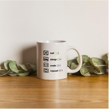 Eat Sleep Code Repeat Yazılımcı Mühendis Hediye Baskılı Kupa Bardak, Qbm1064 Diğer
