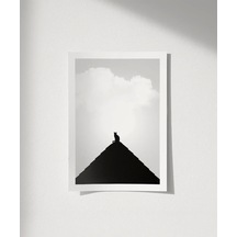 Çerçevesiz Poster Göğe Bakan Kedi