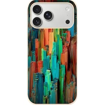 İphone 17 Pro Max Uyumlu Dikey Renkler Baskılı Silikon Kılıf