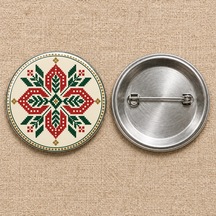 Fikart Nakıştan Yıldız Filistin 58 Mm İğneli Rozet Çok Renkli