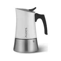 Alocs Taşınabilir Mocha Pot 450 Ml 9 Cup Beyaz