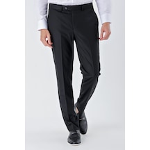 Siyah Yan Cepli Comfort Fit Rahat Kesim Klasik Pantolon 1003235150-siyah