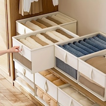 Gateesat Bej 14.79 Galon Büyük Kapasiteli Katlanır Saklama Kutusu Giyim Yatak Örtüsü Organizeri Bej