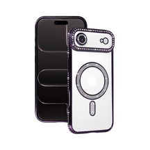 Apple İphone 17 Air Joke Simli Magneticsafe Kılıf - Derin Mor 0.2M-Çok Renkli