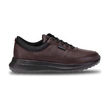 King Paolo L1378 Erkek Hakiki Deri Memory Foam Klasik Sneaker Kahverengi