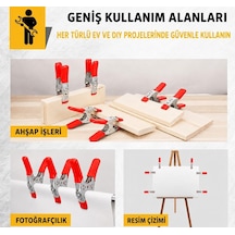 6 Adet Ağır Hizmet Tipi Metal Yaylı Mandal Metal Mengene İşkence Kelepçesi Güçlü Sıkma Kuvvetine Sahip, Pvc Kaplamalı Uçlu, Profesyonel Sabitleme Ve Tutma Aparatı