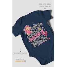 Morivokids Dayıya Özel Kısa Kollu Bebek Body %100 Pamuk Zbn193-kk Lacivert