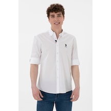 U.s. Polo Assn. Erkek Beyaz Gömlek Desenli 50305716-vr013 Beyaz