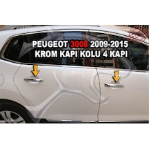 Peugeot 3008 Krom Kapı Kolu 4 Kapı 2009-2015 Paslanmaz Çelik