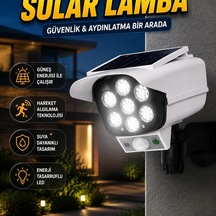 Kamera Görünümlü Güneş Enerjili Hareket Sensörlü Güvenlik Lambası Ip66