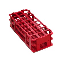 Deney Tüpü Standı 24 Tüplük 25 Mm- Plastik Kırmızı