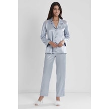 Pierre Cardin Mist Kadın Sırtı Dantel Saten Pijama Takımı 1438 001