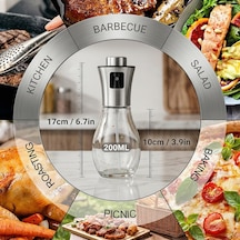 Cam Püskürtmeli Sprey Yağdanlık, 200 Ml Kapasiteli, Saydam Ve Dayanıklı Yapı, Ev Ofis Restoran İçin Kullanımı İçin Uygun Airfryer Kızartma Izgara Salata İçin Yağ Püskürtücü Cam Yağdanlık Çok Renkli