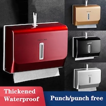 Kırmızı-mutfak Doku Dispenseri Lüks Kağıt Havluluk Yüksek Kaliteli Abs Doku Kutusu Duvara Monte Punch Ücretsiz Tuvalet İçin