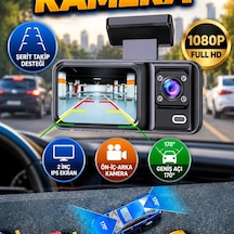 2 İnç Ips Ekranlı 1080p Full Hd Ön İç Arka Kameralı Dvr Araç İçi Kayıt Sistemi