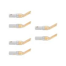 Moveevo 6 Adet U Tipi Hoparlör Muzik Bağlantı Plug, 24k Altın Kaplı Bakır, Kaynak Olmadan Kolay Kurulum, 4mm Kablolara Uygun