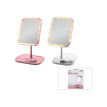 Dikdörtgen 7 Inc Ledli - Usb Şarjlı Makyaj Aynası 90 Açı Ayarlı Takılı Ayak Renkli Pls İ11-017 Diğer