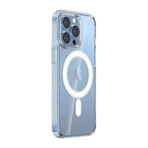 Apple Uyumlu iPhone   14 Pro Kılıf   Magsafe Şarj Özellikli Şeffaf Sert Pc Embos Kapak