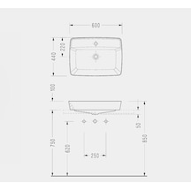 Serel - Rita Tezgah Üstü Batarya Delikli Lavabo Kırmızı, 40x60 Cm Slim Kenar - Rt30txl530h Diğer