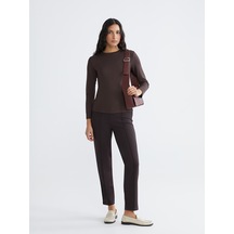 Lcw Modest Kahverengi Dar Fit Kadın Pileli Pantolon