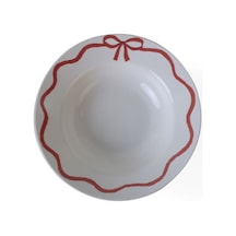 Keramika Fiyonk Dekor Makarna Tabak 20 Cm Çok Renkli