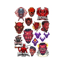 Şeytan Devil Sticker Set-5 16 Parça Telefon, Tablet, Defter, Laptop Sticker
